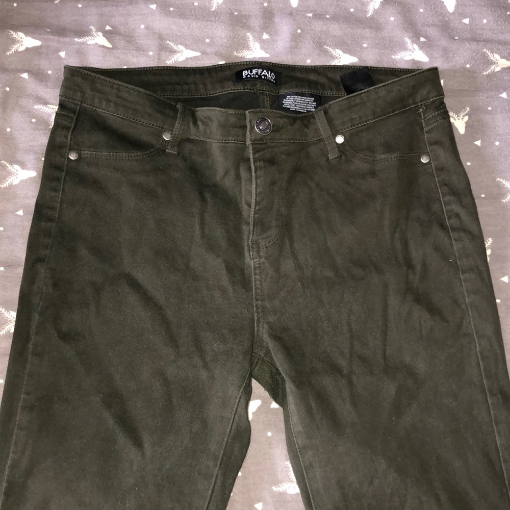 Dark green skinny jeans